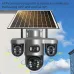 15MP HD V380 Pro Solar Powered PTZ Camera Three Lens Auto Tracking 10X Zoom Color Night Vision IP66 Wireless Outdoor Security Camera