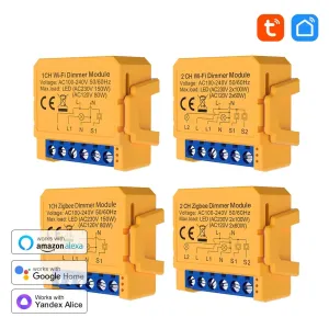 Tuya WiFi/ZigBe Smart Dimmers Switch Module 1/2 Gang Control LED Lights Dimmable Switch Voice Control with Alexa Google Home