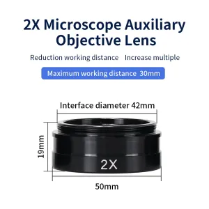 HAYEAR Versatile 0.3X 0.5X 2X Barlow Lens Set for C-MOUNT Industrial Microscope 42mm Mounting Thread Enhanced Precision High Magnification Imaging