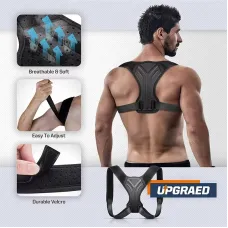 KALOAAdjustable Back Shoulder Posture Corrector Belt Clavicle Spine Support for Home Office Sport Upper Back Neck Brace