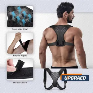 KALOAAdjustable Back Shoulder Posture Corrector Belt Clavicle Spine Support for Home Office Sport Upper Back Neck Brace