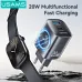 [GaN Tech] USAMS CC293 T67 20W 2-Port USB PD Charger with iWatch Wireless Charging Function USB-A+Type-C Fast Charging Wall Charger Adapter EU Plug for iPhone 16 16 Pro 15 14 13 Pro Max for Huawei Mate XT for Xiaomi 15pro for Apple Watch