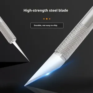 50 Pcs Aluminum Non Slip Handle Craft Knife Set SK2 Carbon Steel Versatile Precision Cutting Tools Engraving Art Supplies Compact Storage Case Crafting Tool Set