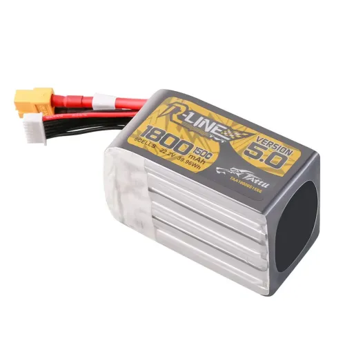 Tattu R-Line Version 5.0 1800mAh 6S 22.2V 150C Lipo Battery XT60 for GEPRC Vapor D6 HD O4 Pro 6S RC FPV Racing Drone