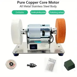 100W Mini Electric Belt Sander Belt Grinder Electric Knife Sharpener 7 Adjustable Speed for for Knife Making Woodworking Metal Cutter Edges