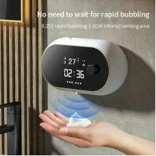 Smart Automatic Foam Washing Machine Sensor Soap Dispenser Electric Wall Mounted USB Charging with Temperature Display
