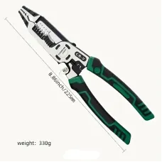 1PCS Multi-Purpose Vanadium Steel Electrician Pliers Multifunctional Wire Stripping Cutting Pulling Tool Non-Slip Rubber Grip Professional Use