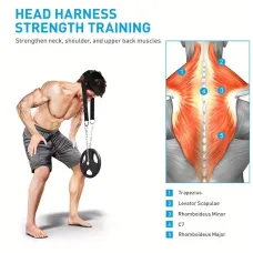 KALOAAdjustable Head Neck Training Harness with Chain for Strengthen Neck Chin Muscles Weighted Neck Cap Boxing Resistance Training