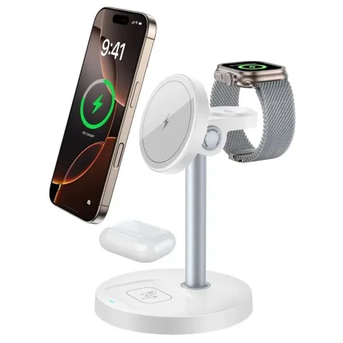 S11 15W Magnetic Wireless Charger Fast Wireless Charging Stand for Smart Phones for iPhone 16 16 Pro 15 14 13 Pro Max for Huawei Pura X for Xiaomi 15pro for Airpods for Apple Watch