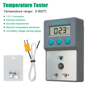 LEFAVOR 191AD Soldering Iron Temperature Tester 0-800C 32-1500F High Accuracy LCD Display Auto Power Off K-Type Sensor