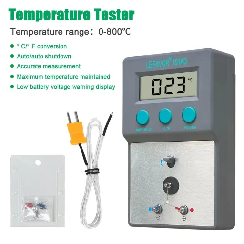 LEFAVOR 191AD Soldering Iron Temperature Tester 0-800C 32-1500F High Accuracy LCD Display Auto Power Off K-Type Sensor