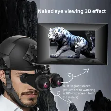 IPRee Head Mounted Night Vision Goggles 3VDigital Infrared Night Vision Binoculars 8064x3024 Photo & 3840x1080 Video Resolutions 150m Night Vision