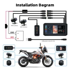 6.25inch Wireless CarPlay Moto Android Auto Portable Digital Dashboard GPS Motorcycle Navigation Display GPS Remote Control TPMS