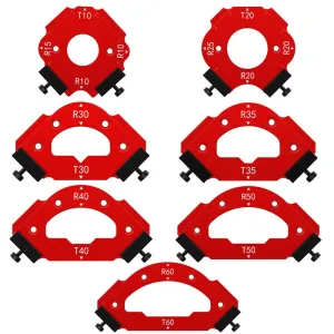 Corner Jig Router Template Corner Routing Guide Quick Jig Router Bit Template with Removable Clip Arc Cutting Auxiliary Tool for Woodworking Routing R10 R20 R30 R35 R40 R50 R60