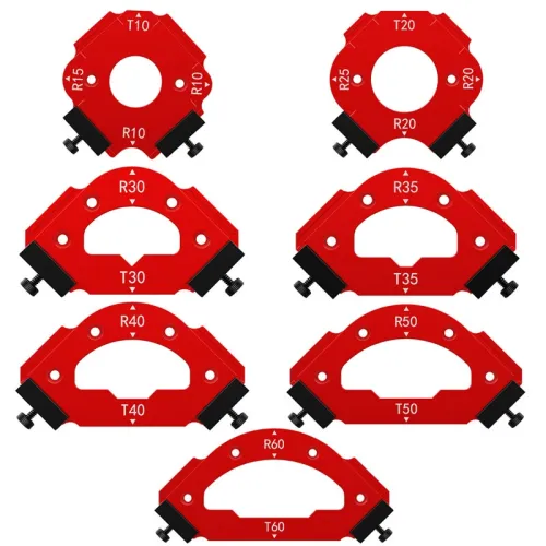 Corner Jig Router Template Corner Routing Guide Quick Jig Router Bit Template with Removable Clip Arc Cutting Auxiliary Tool for Woodworking Routing R10 R20 R30 R35 R40 R50 R60
