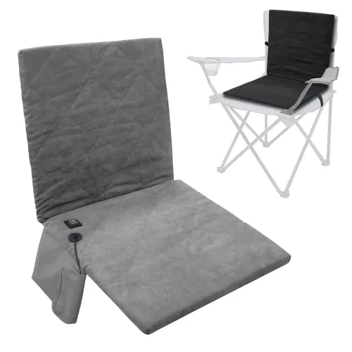 IPRee Foldable Heated Stadium Seat Cushion Portable with Pocket 3 Speed Temperature USB Charging for Outdoor Travel Fishing