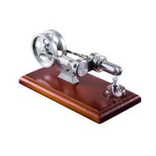 StarPower QX-SL-01 Hot Air Stirling Engine Model with Wooden / Metal Base DIY Generator Physics Experiment Science Education Toys