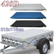 Trailer Cover Waterproof Windproof Dust Protector With Rubber Belt 208x114x13cm