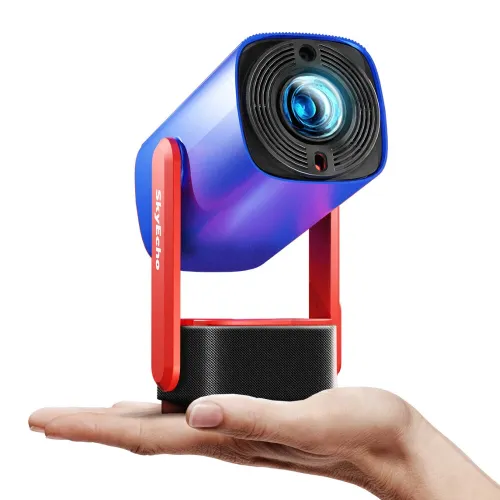 [US Direct}SkyEcho FreeONE Ceiling Projector 1080P Supported 350Ansi Lux Android TV  Auto Focus Auto Keystone Correction 270 Adjustment Built-in Audio WIFI6 Cast Screen Mini LED Projector Portable Outdoor Movie