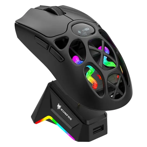 XUNFOX H16Pro Tri-mode RGB Gaming Mouse with Digital Screen Display 800-12000DPI Dual 1K Return Rate 70g Lightweight Gmer Mice for PC Laptop Computer