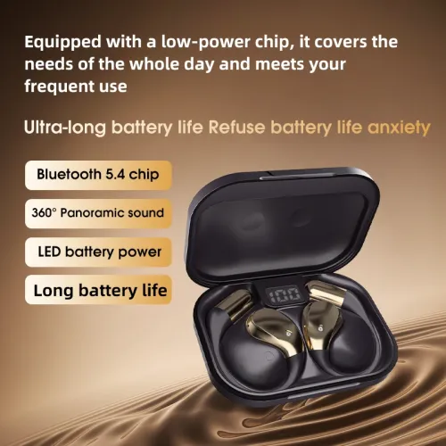 X5S TWS Earclips Wireless bluetooth 5.4 Earphone Stereo Sound 28H Playback Ergonomics Soft Memory Silicone Sports Headphones