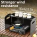 Xmund Foldable Windshield for Camping Stove, Outdoor Firewood Saving Windproof Cover, Cooking Burner Windproof Board with Stove Top Rack for Gas Stove