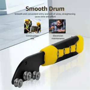 Professional Wire Straightener Stainless Steel Tool Portable Cable Straightening Device Ergonomic Non-Slip Handle Efficient Manual Wire Alignment Tool for Electricians