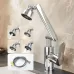 Universal G1/2 Hot and Cold Rotating Faucet 1080 Degree Rotation Copper Material Dual Mode Output Lift Type for Kitchen Bathroom Optional