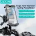 USAMS ZJ082 2-in-1 Full Coverage Cycling Phone Holder Shockproof Reinforced Clamp Stand 360 Rotation Single Hand Operation Fits for 4.7-7.2 Inch Phones Universal Bike Motorcycle Mount