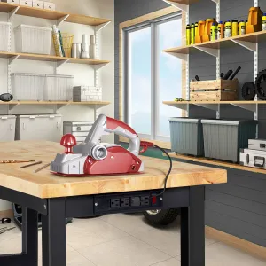 ENJOYWOOD 48 inch Worktable Workbench with Power Outlet 2000 lbs Load Capacity Garage Table Desk Adjustable Height Work Bench for Garage/Wood Shop/Office/Home