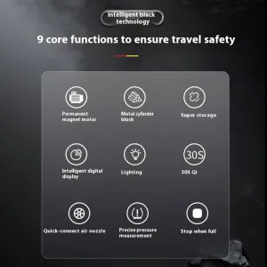 Multi-Function 120Psi Cordless Handheld Air Pump Portable Tire Inflator For Car Bicycle Motorcycle Tires Ball USB Charging With LCD Display Pressure Gauge