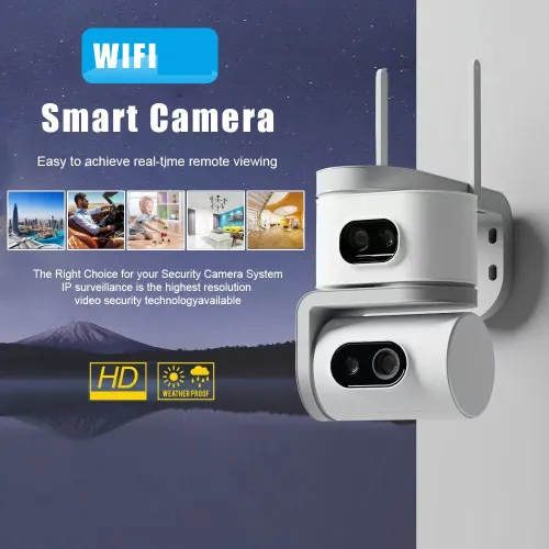 QD01 2MP+2MP HD WiFi PTZ Camera Dual lens Dual Screen IP Camera PIR Motion Detect Two-way Audio IP66 Waterproof Outdoor Security Wireless Camera