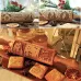 Wooden Embossed Rolling Pin Nativity Pattern Xmas Christmas Wooden Engraved Embossing Rolling Pin with 9 Different Scene for Baking Embossed Cookies