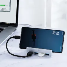 ORICO MH4PU-P 4 in 1 USB 3.0 Hub Docking Station USB Adapter with Power Supply 5Gbps Fast Data Transmission for Laptop Phone Accessories