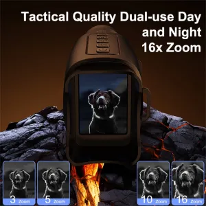 IPRee Monocular Night Vision Device 1080P HInfrared Camera 16X Digital Light Zoom Telescope with 2 inch TFScreen Support Photo and Video Recording