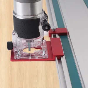 Aluminum Alloy Router Guide Rail Adapter Straight Line Milling Groove Compatible With Most Router Models Precision Routing Tool With Limiter And Rail Stop