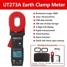 UNI-T UT273A UT273B UT273C Clamp Earth Resistance Tester High Accuracy Resistance Measurement 0.010-1200 AC Current 20.0A USB Bluetooth Data Storage 500 Sets Professional Clamp Meter