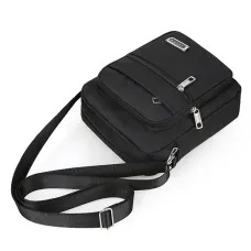 Men's Portable Business Casual Crossbody Bag Multi-compartment Lightweight Waterproof Nylon Shoulder Bag for Travel Daily Use