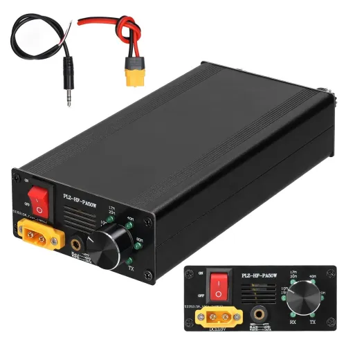 50W Portable Shortwave Power Amplifier with 4-Gear LPF Automatic Transmit and Receive Switching Compatible with Multiple Protocols