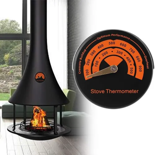 IPRee Wood Stove Thermometer Magnetic Gas Top Temperature Meter with Large Dial Avoiding Overheat Fireplace Accessories for Stove