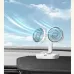 Double Head Desktop Oscillating Fan,360Rotation USB Rechargeable 4000mAh Battery Powered Portable Automatic Rotating Table Fan 4 Gear Wind,For Home Office Wall Mounted Fan