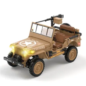 HG TRASPED HG4-58 RTR 1/14 2.4G 4WD RC Car Willys Military Truck for Jeep Off-Road Climbing LED Light Sound Winch Two Speed Metal Frame Rock Crawler Full Proportional Vehicles Models Toys