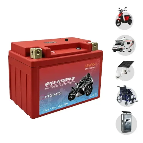 JSDSOLAR YTX9-BS 12.8V 9Ah Motorcycle LiFePO4 Battery 400A CCA Built-in BMS Lithium Battery