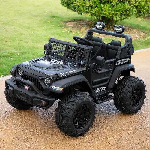 Kimbosmart 4W24V 7A Battery Powered Electric Kids Ride on Cars Dual 35W Motor 7.5 km/h Max Speed 2.4GRemote Control LELights Toy Car