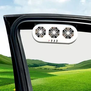 Solar Car Ventilation Fan Cool Circulate Air Reduce Heat Car Window Vent Fan Quiet Solar Exhaust Fan Air Circulation Fan Solar Charging Cooling Fan