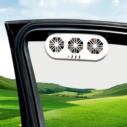Solar Car Ventilation Fan Cool Circulate Air Reduce Heat Car Window Vent Fan Quiet Solar Exhaust Fan Air Circulation Fan Solar Charging Cooling Fan