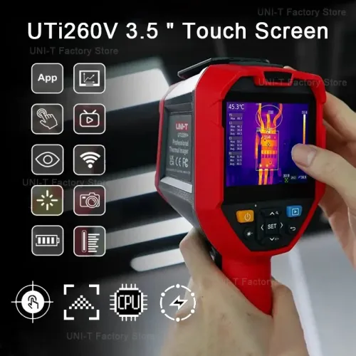 UNI-T UTi260V Infrared Thermal Camera 256x192 Resolution 5MP Visible Light -20~550 Temp Range Laser Ranging 30m App/PC Connectivity
