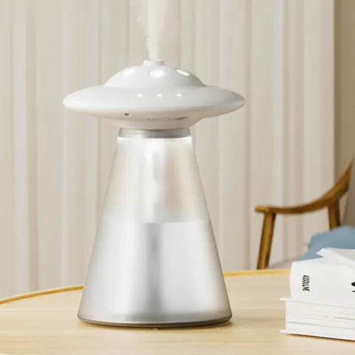 800ML Smart USB Charging UFO Humidifier Cordless Portable Air Humidifier Essential Oil Diffuser Rechargeable Perfume Aroma Mist Spayer for Car Home Plants