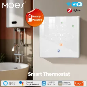MOES Tuya WiFi/ZigBe Smart Thermostat Battery-Powered Thermoregulator Gas Boiler Temperature Controller by Alexa Google Home