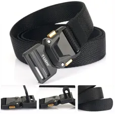 TUSH120cm Metal Rotating Buckle Tactical Belt Nylon Wistand Inserting Buckle Casual Military Fan for Men Women